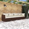 vidaXL 4 Piece Garden Lounge Set with Cushions Poly Rattan Brown