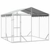 vidaXL Outdoor Dog Kennel with Roof Silver 3x3x2,5 m Galvanised Steel