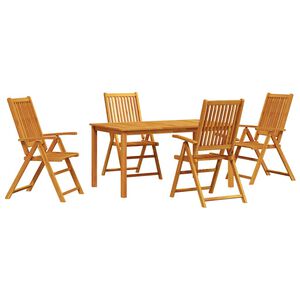 vidaXL Garden Dining Set Folding 5 pcs Brown Solid Acacia Wood