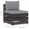 vidaXL 7 Piece Garden Lounge Set with Cushions Grey Impregnated Wood