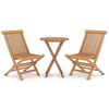 vidaXL Garden Dining Set | Teak | Solid teak wood | Compact | Foldable