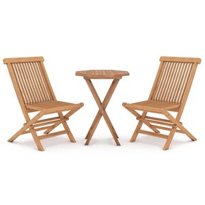 vidaXL Garden Dining Set | Teak | Solid teak wood | Compact | Foldable