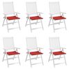 vidaXL Garden Chair Cushions 6 pcs Red 50x50x4 cm Oxford Fabric