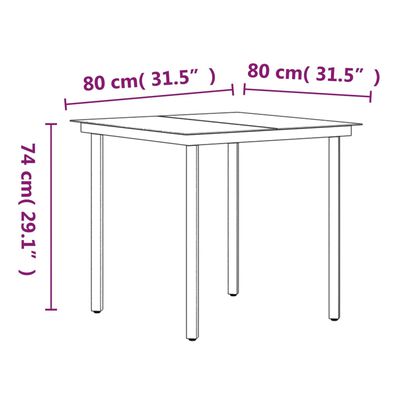 vidaXL 3 Piece Outdoor Dining Set with Cushions Grey and Black