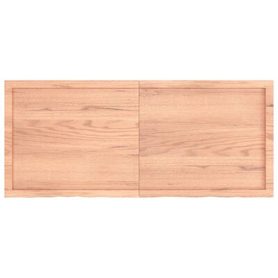 vidaXL Bathroom Countertop Light Brown 140x60x(2-4)cm Treated Solid Wood