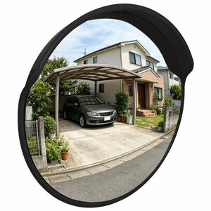 vidaXL Convex Traffic Mirror PC Plastic Black 30 cm Outdoor
