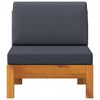 vidaXL Middle Sofa with Dark Grey Cushions Solid Acacia Wood