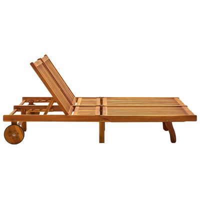 vidaXL 2-Person Sun Lounger Solid Acacia Wood