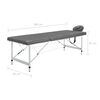 vidaXL Massage Table with 4 Zones Aluminium Frame Anthracite 186x68 cm