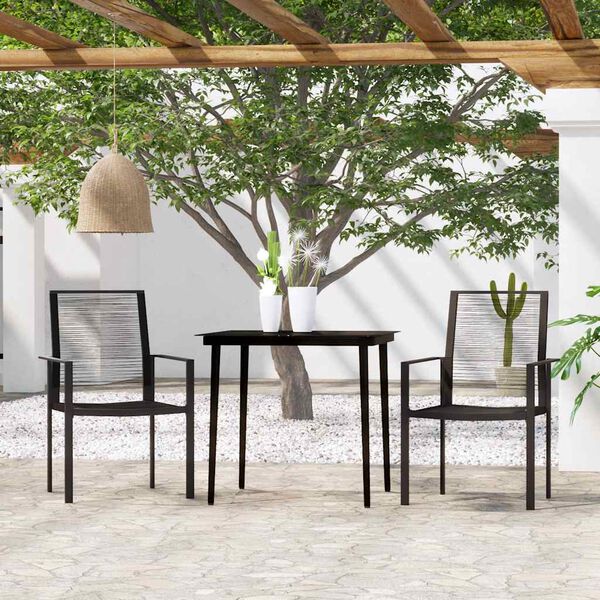 vidaXL 3 Piece Garden Dining Set Black