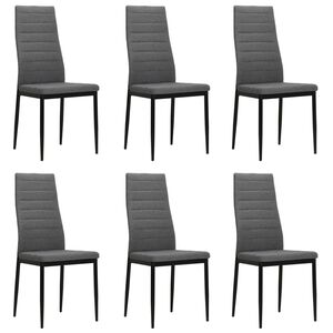 vidaXL Dining Chairs 6 pcs Light Grey Fabric