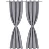 vidaXL Blackout Curtains 2 pcs with Metal Eyelets 135x175 cm Grey