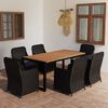 vidaXL 7 Piece Garden Dining Set Black