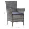 vidaXL 5 Piece Outdoor Dining Set with Cushions Poly Rattan Grey