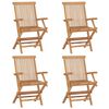 vidaXL Garden Chairs with Beige Cushions 4 pcs Solid Teak Wood