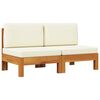 vidaXL Middle Sofas 2 pcs with Cream White Cushions Solid Acacia Wood