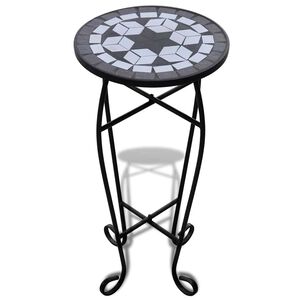 vidaXL Plant Stand | Black and white | Iron and ceramic | Medium | Durable