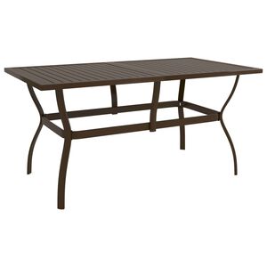 vidaXL Garden Table | Brown | Powder-coated steel | Large |  Durable
