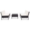 vidaXL 5 Piece Garden Sofa Set with Cushions Poly Rattan Black