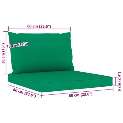 vidaXL 5 Piece Garden Lounge Set with Green Cushions