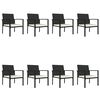 vidaXL 9 Piece Garden Dining Set Poly Rattan Black