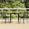 vidaXL 3 Piece Garden Dining Set Black Poly Rattan