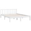 vidaXL Bed Frame without Mattress White Solid Wood Pine King Size