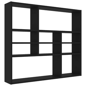 vidaXL Wall Shelf | Black | Engineered wood | Medium | Wall Shelf | Rectangular