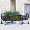 vidaXL 3 Piece Outdoor Dining Set PVC Rattan Black