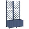 vidaXL Garden Planter with Trellis Blue Grey 80x40x136 cm PP
