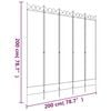 vidaXL 5-Panel Room Divider White 200x200 cm Fabric