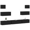 vidaXL 7 Piece TV Cabinet Set Black Engineered Wood