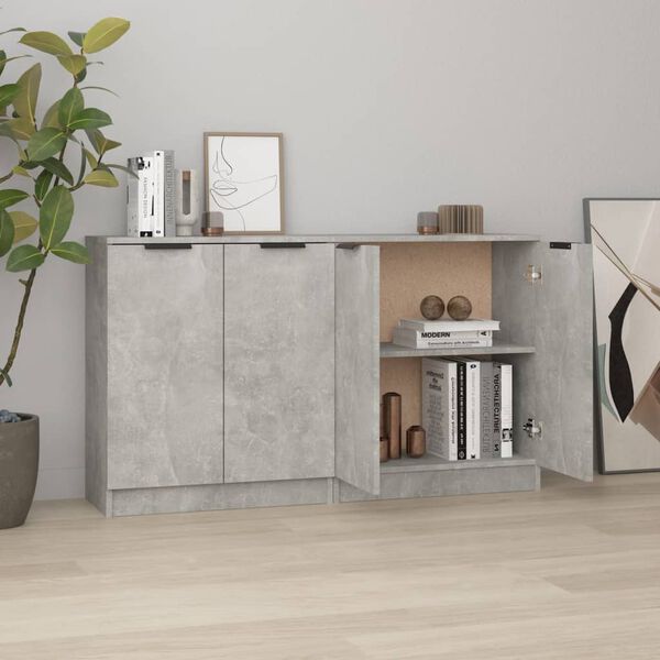 vidaXL Sideboards 2 pcs Concrete Grey 60x30x70 cm Engineered Wood