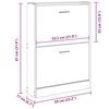 vidaXL Shoe Cabinet White 59x17x81 cm Engineered Wood