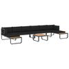 vidaXL 5 Piece Garden Corner Sofa Set with Cushions Aluminium and WPC