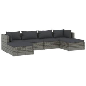 vidaXL Garden Lounge Set | Grey | PE rattan, powder-coated steel, plastic