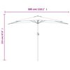 vidaXL Garden Parasol with Aluminium Pole Taupe 300x155 cm Half