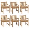 vidaXL Garden Chairs 6 pcs with Beige Cushions Solid Teak Wood