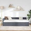 vidaXL Corner Bed Frame Dark Grey 90 cm x 200 cm VelvetandPlywood