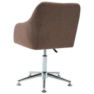 vidaXL Swivel Dining Chairs 2 pcs Brown Fabric