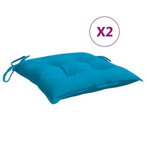vidaXL Chair Cushions 2 pcs Light Blue 40x40x7 cm Oxford Fabric