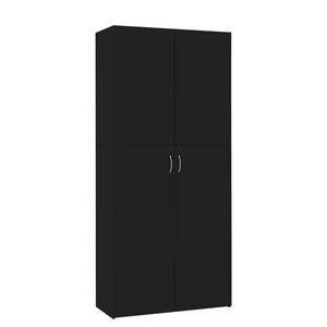 vidaXL Shoe Cabinet Black 80x35.5x180 cm Engineered Wood
