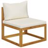 vidaXL 9 Piece Garden Lounge Set with Cushion Cream Solid Acacia Wood