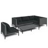 vidaXL 6 Piece Garden Lounge Set with Cushions Poly Rattan Dark Grey