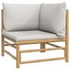 vidaXL 6 Piece Garden Lounge Set with Light Grey Cushions Bamboo