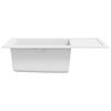 vidaXL Kitchen Sink with Overflow Hole Oval White Granite