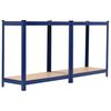 vidaXL Storage Shelf Blue 80x40x160 cm Steel and MDF
