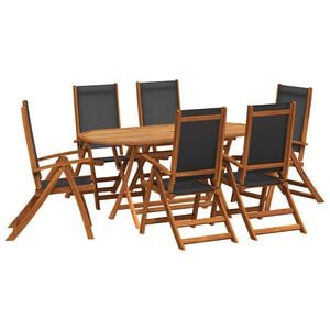 vidaXL 7 Piece Outdoor Dining Set Solid Acacia Wood