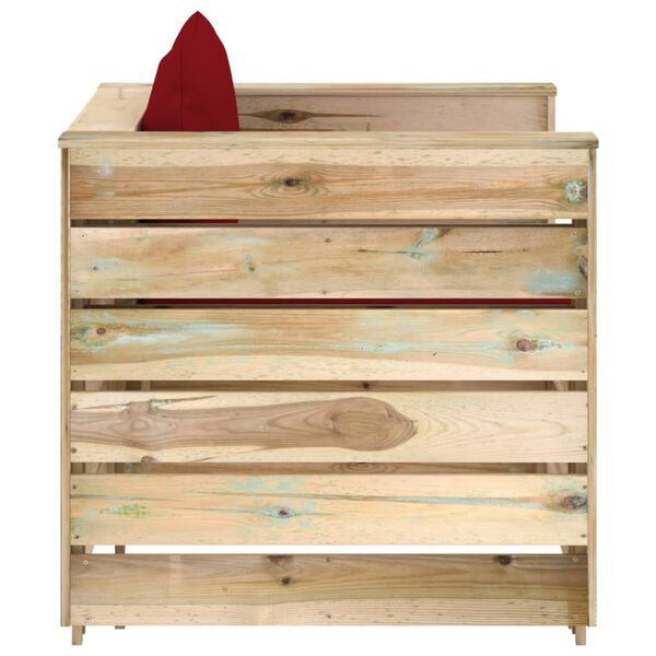 vidaXL 2 Piece Garden Lounge Set with Cushions Green Impregnated Wood