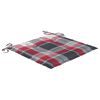 vidaXL Garden Chairs 6 pcs Red Check Pattern Cushions Solid Teak Wood